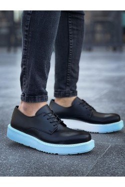 CH001 Classic Lace Erkek Günlük Bağcıklı Cilt Klasik Ayakkabı CBT - Siyah