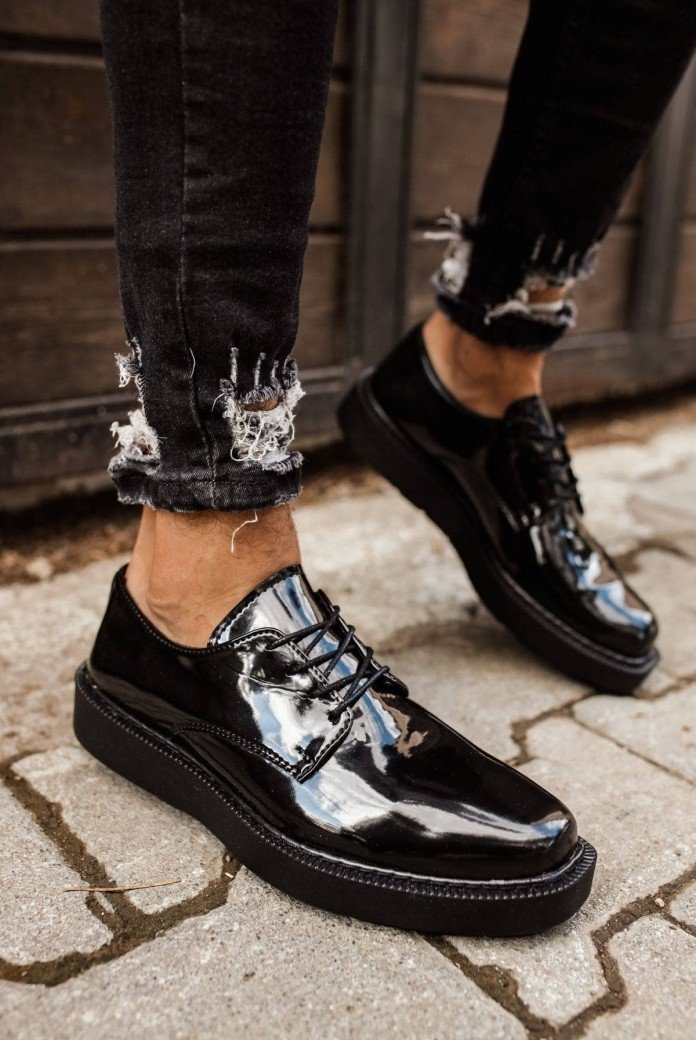 CH001 Classic Lace Erkek Günlük Bağcıklı Rugan Klasik Ayakkabı CST - Siyah CH001 Classic Lace Erkek Günlük Bağcıklı Rugan Klasik Ayakkabı CST - Siyah