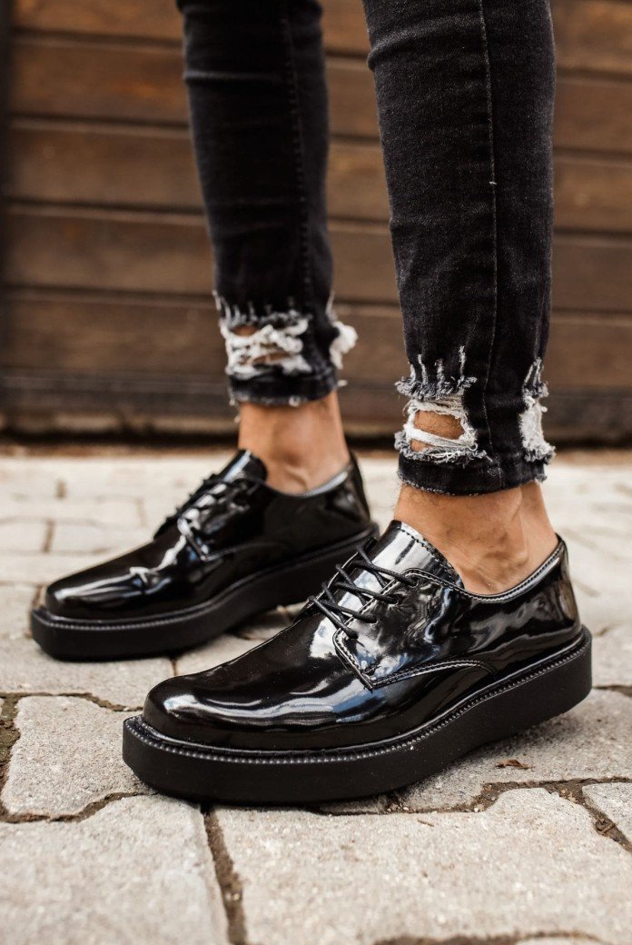 CH001 Classic Lace Erkek Günlük Bağcıklı Rugan Klasik Ayakkabı CST - Siyah CH001 Classic Lace Erkek Günlük Bağcıklı Rugan Klasik Ayakkabı CST - Siyah