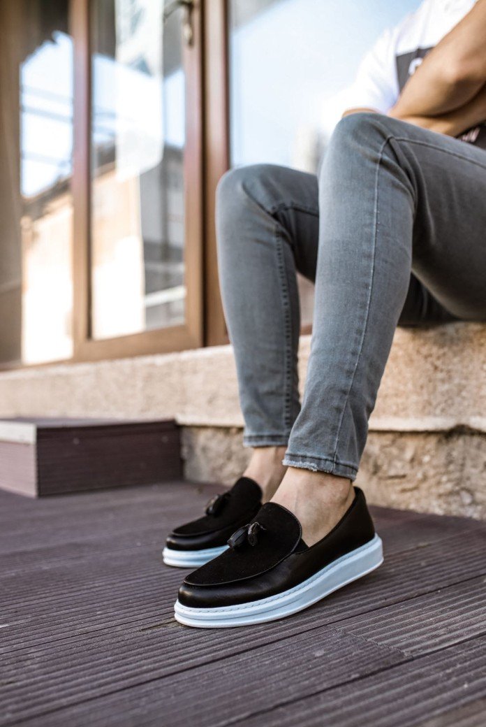 CH002 Loafer Pelle Erkek Günlük Bağcıksız Corcik Cilt Süet Klasik Ayakkabı CBT - Siyah CH002 Loafer Pelle Erkek Günlük Bağcıksız Corcik Cilt Süet Klasik Ayakkabı CBT - Siyah