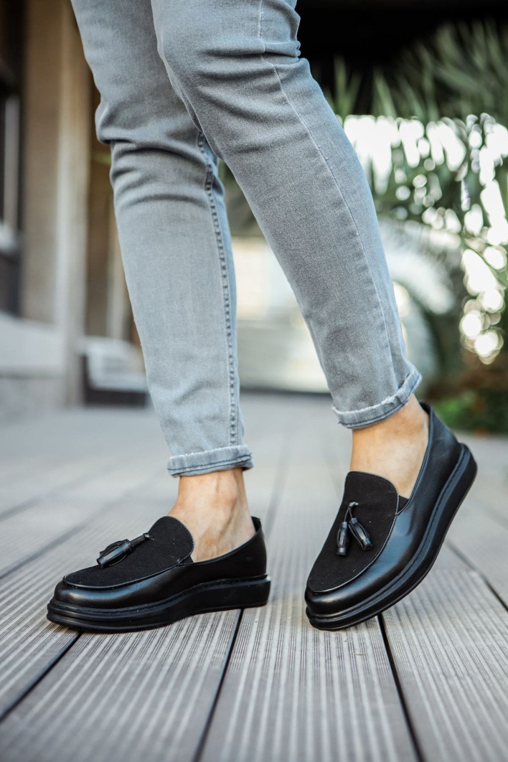 CH002 Loafer Pelle Erkek Günlük Bağcıksız Corcik Cilt Süet Klasik Ayakkabı CST - Siyah – Chekich Erkek Ayakkabı