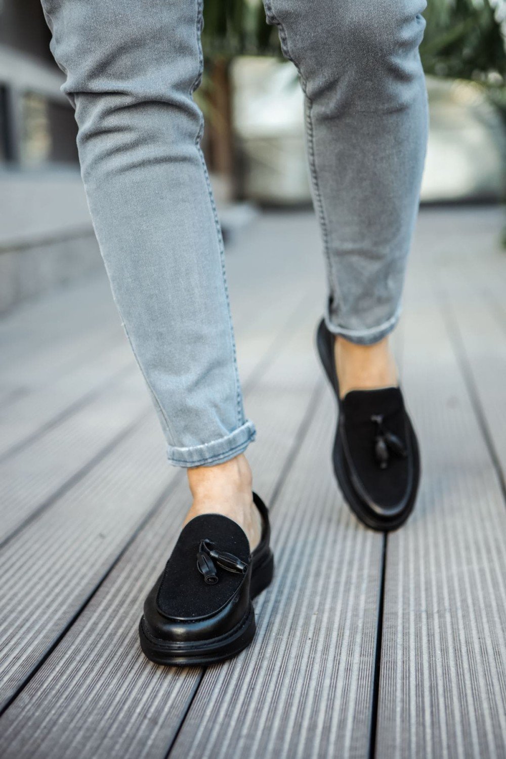 CH002 Loafer Pelle Erkek Günlük Bağcıksız Corcik Cilt Süet Klasik Ayakkabı CST - Siyah – Chekich Erkek Ayakkabı