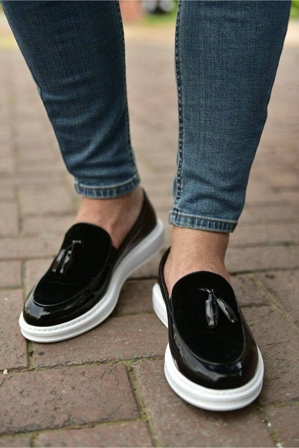 CH002 Loafer Verniciata Erkek Günlük Bağcıksız Corcik Rugan Süet Klasik Ayakkabı CBT - Siyah – Chekich Erkek Ayakkabı