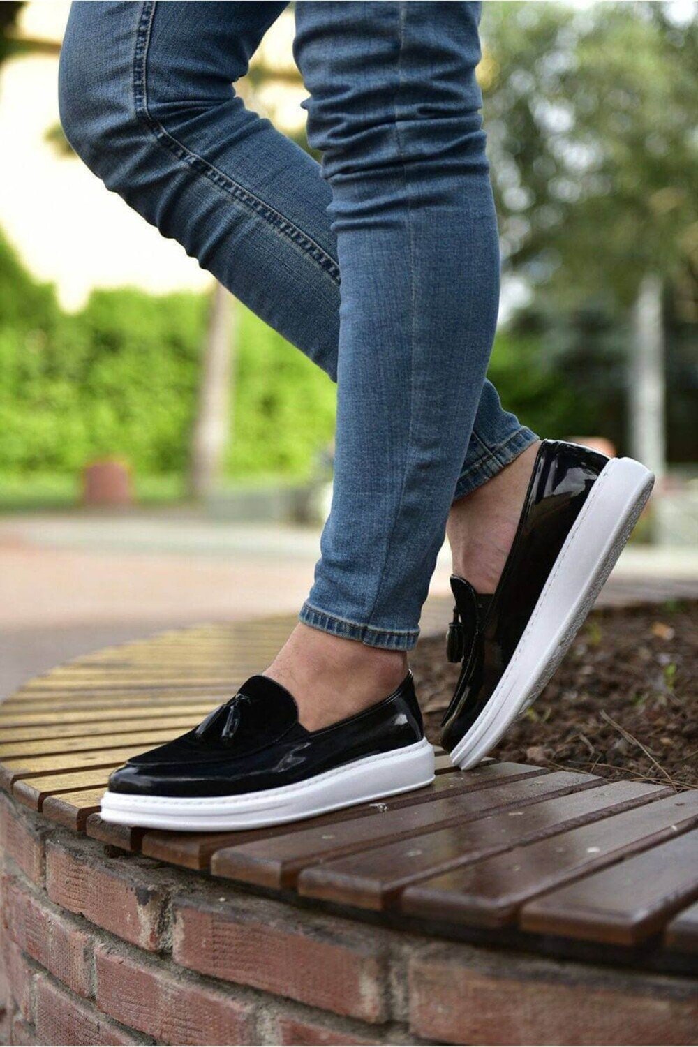 CH002 Loafer Verniciata Erkek Günlük Bağcıksız Corcik Rugan Süet Klasik Ayakkabı CBT - Siyah – Chekich Erkek Ayakkabı
