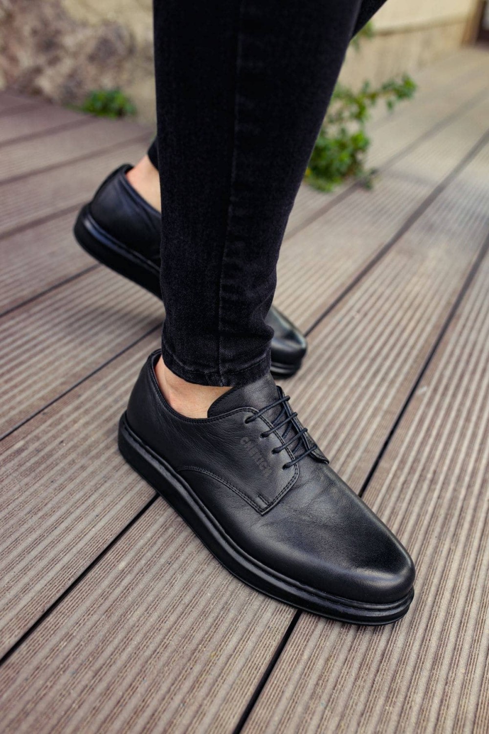 CH003 Classica Pelle Di Cuoio Erkek Günlük Bağcıklı Hakiki Deri Klasik Ayakkabı DST - Siyah – Chekich Erkek Ayakkabı
