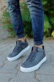 CH004 Hide Erkek Günlük Bağcıklı Cilt Spor Sneaker Ayakkabı CBT - Antrasit – Chekich Erkek Ayakkabı