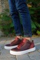 CH004 Hide Erkek Günlük Bağcıklı Cilt Spor Sneaker Ayakkabı CBT - Bordo – Chekich Erkek Ayakkabı
