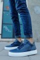CH004 Hide Erkek Günlük Bağcıklı Cilt Spor Sneaker Ayakkabı CBT - Lacivert – Chekich Erkek Ayakkabı