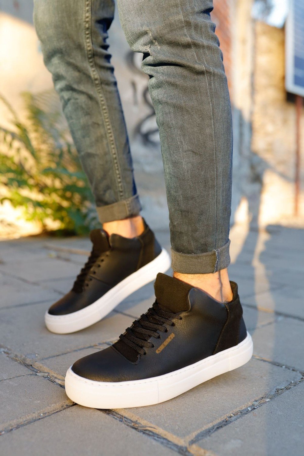 CH004 Hide Erkek Günlük Bağcıklı Cilt Spor Sneaker Ayakkabı CBT - Siyah – Chekich Erkek Ayakkabı