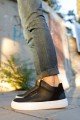 CH004 Hide Erkek Günlük Bağcıklı Cilt Spor Sneaker Ayakkabı CBT - Siyah – Chekich Erkek Ayakkabı