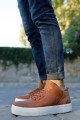 CH004 Hide Erkek Günlük Bağcıklı Cilt Spor Sneaker Ayakkabı CBT - Taba – Chekich Erkek Ayakkabı