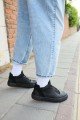 CH004 Hide Erkek Günlük Bağcıklı Cilt Spor Sneaker Ayakkabı CST - Siyah – Chekich Erkek Ayakkabı
