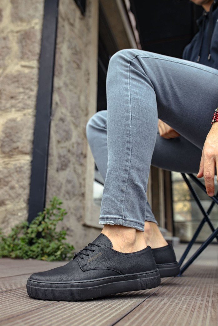 CH005 Pıttı Erkek Günlük Bağcıklı Cilt Klasik Ayakkabı CST - Siyah CH005 Pıttı Erkek Günlük Bağcıklı Cilt Klasik Ayakkabı CST - Siyah