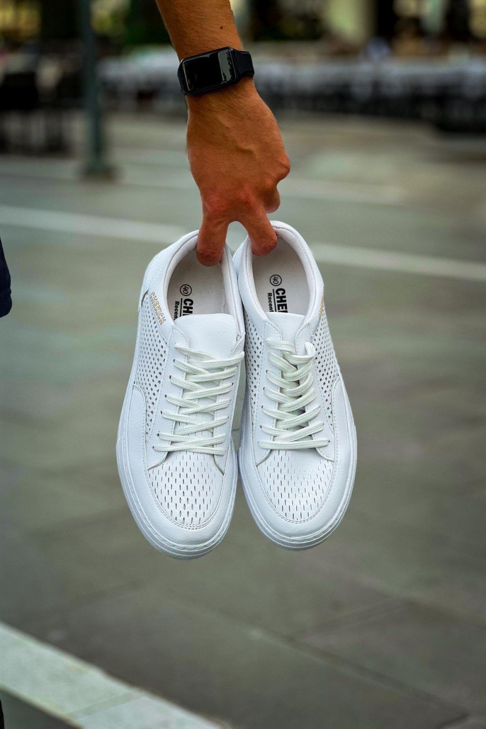 CH015 First Edition Erkek Günlük Bağcıklı Cilt Spor Sneaker Ayakkabı CBT - Beyaz – Chekich Erkek Ayakkabı