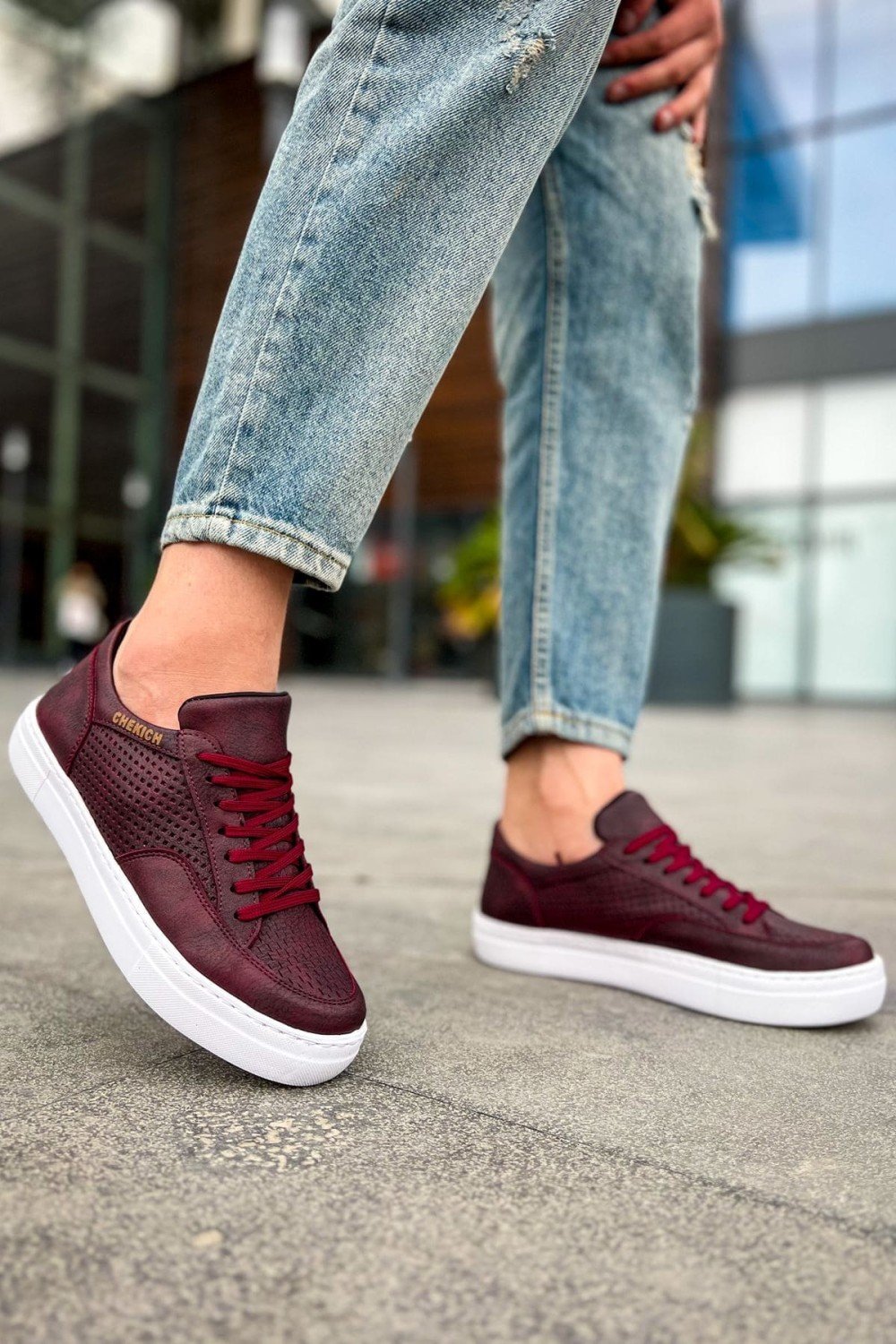 CH015 First Edition Erkek Günlük Bağcıklı Cilt Spor Sneaker Ayakkabı CBT - Bordo Erkek Ayakkabı CH015 First Edition Erkek Günlük Bağcıklı Cilt Spor Sneaker Ayakkabı CBT - Bordo – Chekich Erkek Ayakkabı