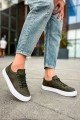 CH015 First Edition Erkek Günlük Bağcıklı Cilt Spor Sneaker Ayakkabı CBT - Haki – Chekich Erkek Ayakkabı