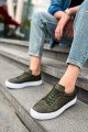 CH015 First Edition Erkek Günlük Bağcıklı Cilt Spor Sneaker Ayakkabı CBT - Haki – Chekich Erkek Ayakkabı