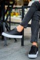 CH015 First Edition Erkek Günlük Bağcıklı Cilt Spor Sneaker Ayakkabı CBT - Siyah – Chekich Erkek Ayakkabı