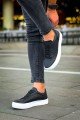 CH015 First Edition Erkek Günlük Bağcıklı Cilt Spor Sneaker Ayakkabı CBT - Siyah – Chekich Erkek Ayakkabı