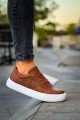CH015 First Edition Erkek Günlük Bağcıklı Cilt Spor Sneaker Ayakkabı CBT - Taba – Chekich Erkek Ayakkabı