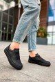 CH015 First Edition Erkek Günlük Bağcıklı Cilt Spor Sneaker Ayakkabı CST - Siyah – Chekich Erkek Ayakkabı