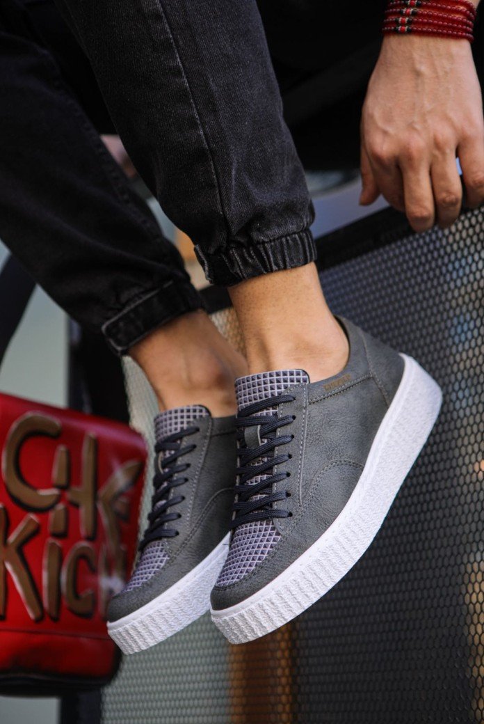 CH017 Pyramid Erkek Günlük Bağcıklı Cilt Spor Sneaker Ayakkabı CBT - Antrasit CH017 Pyramid Erkek Günlük Bağcıklı Cilt Spor Sneaker Ayakkabı CBT - Antrasit