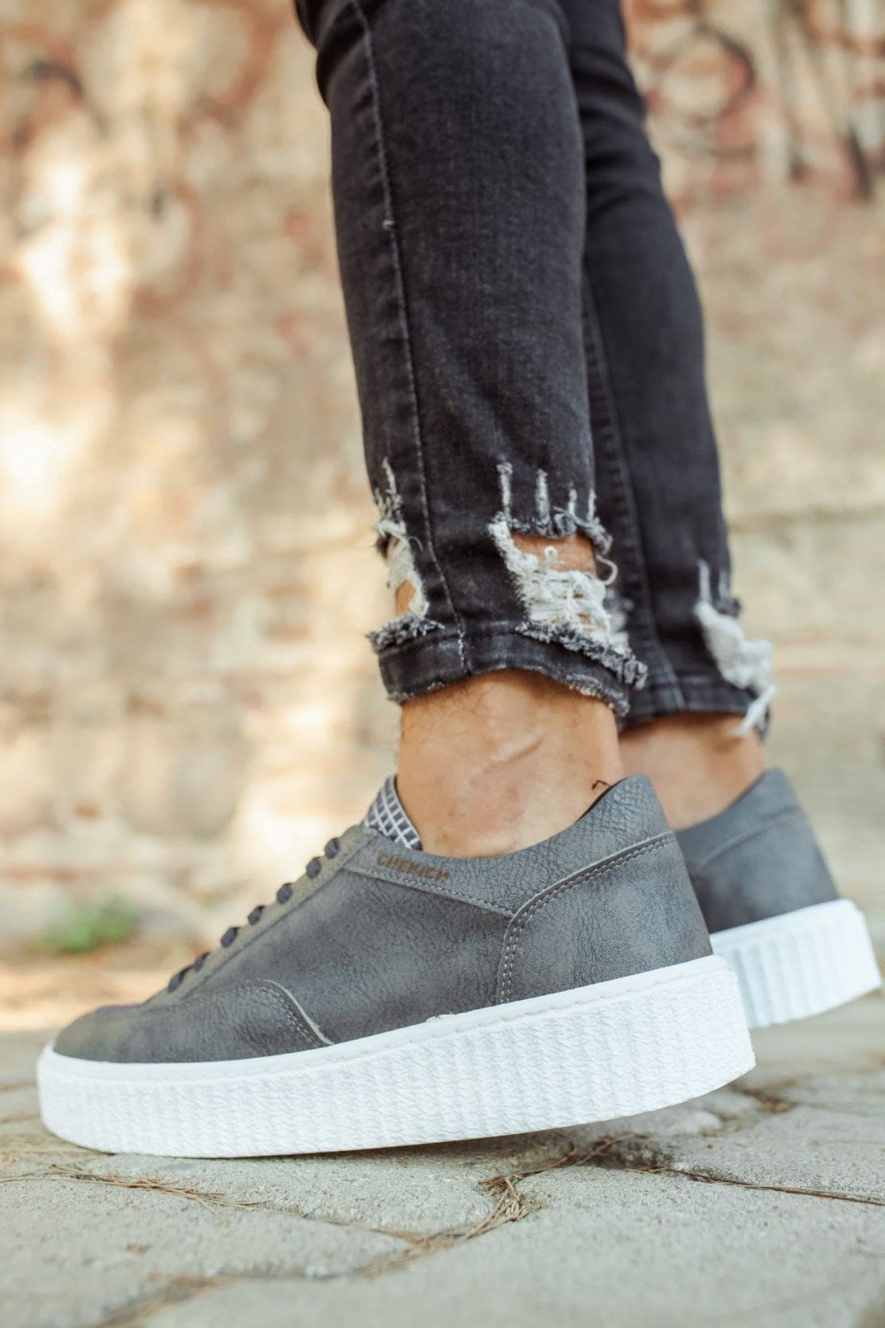 CH017 Pyramid Erkek Günlük Bağcıklı Cilt Spor Sneaker Ayakkabı CBT - Antrasit Erkek Ayakkabı CH017 Pyramid Erkek Günlük Bağcıklı Cilt Spor Sneaker Ayakkabı CBT - Antrasit – Chekich Erkek Ayakkabı