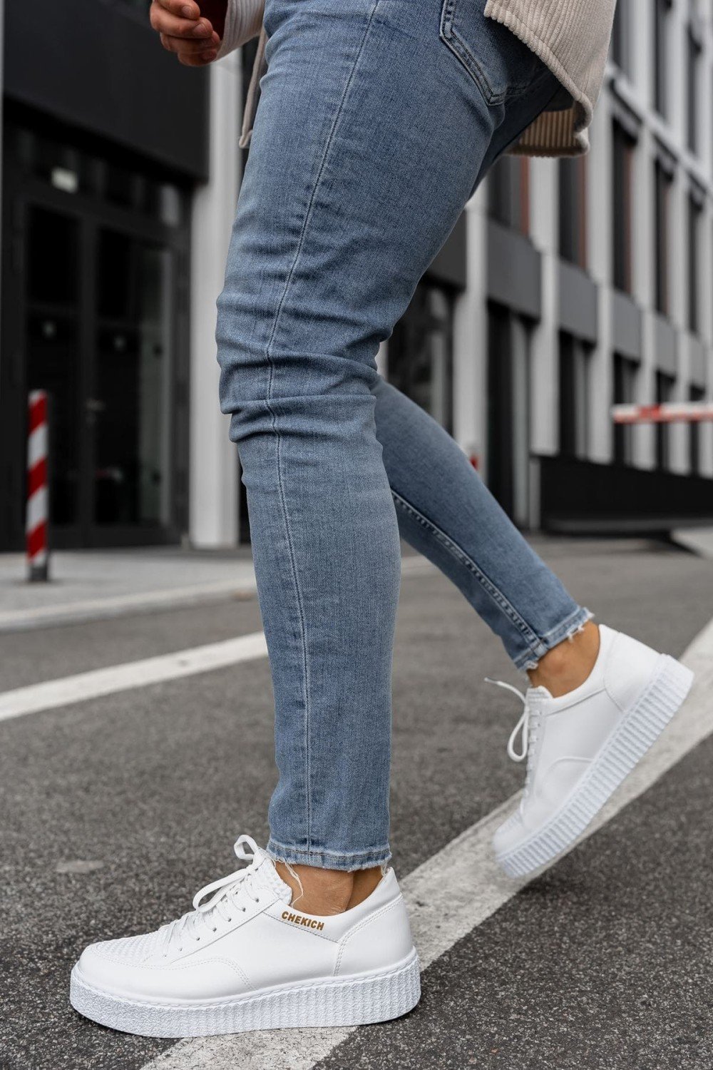 CH017 Pyramid Erkek Günlük Bağcıklı Cilt Spor Sneaker Ayakkabı CBT - Beyaz – Chekich Erkek Ayakkabı