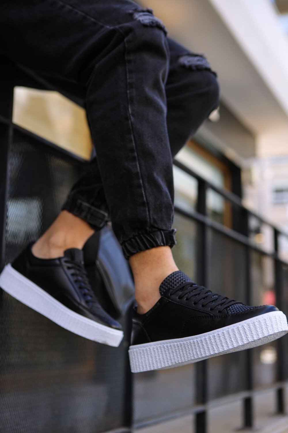 CH017 Pyramid Erkek Günlük Bağcıklı Cilt Spor Sneaker Ayakkabı CBT - Siyah Erkek Ayakkabı CH017 Pyramid Erkek Günlük Bağcıklı Cilt Spor Sneaker Ayakkabı CBT - Siyah – Chekich Erkek Ayakkabı