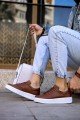 CH017 Pyramid Erkek Günlük Bağcıklı Cilt Spor Sneaker Ayakkabı CBT - Taba – Chekich Erkek Ayakkabı