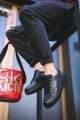 CH017 Pyramid Erkek Günlük Bağcıklı Cilt Spor Sneaker Ayakkabı CST - Siyah – Chekich Erkek Ayakkabı