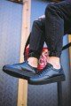 CH017 Pyramid Erkek Günlük Bağcıklı Cilt Spor Sneaker Ayakkabı CST - Siyah – Chekich Erkek Ayakkabı