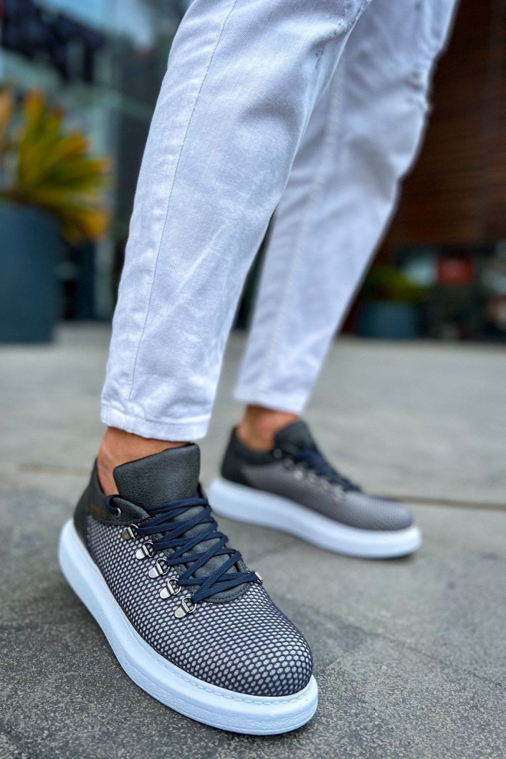 CH021 Favo Erkek Günlük Bağcıklı Cilt Spor Sneaker Ayakkabı CBT - Antrasit – Chekich Erkek Ayakkabı
