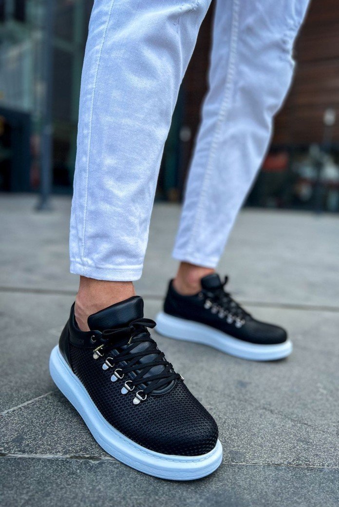 CH021 Favo Erkek Günlük Bağcıklı Cilt Spor Sneaker Ayakkabı CBT - Siyah CH021 Favo Erkek Günlük Bağcıklı Cilt Spor Sneaker Ayakkabı CBT - Siyah