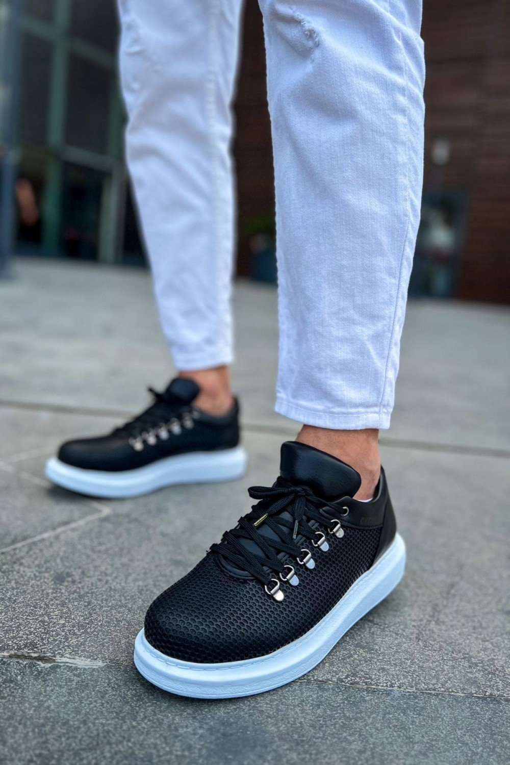 CH021 Favo Erkek Günlük Bağcıklı Cilt Spor Sneaker Ayakkabı CBT - Siyah Erkek Ayakkabı CH021 Favo Erkek Günlük Bağcıklı Cilt Spor Sneaker Ayakkabı CBT - Siyah – Chekich Erkek Ayakkabı