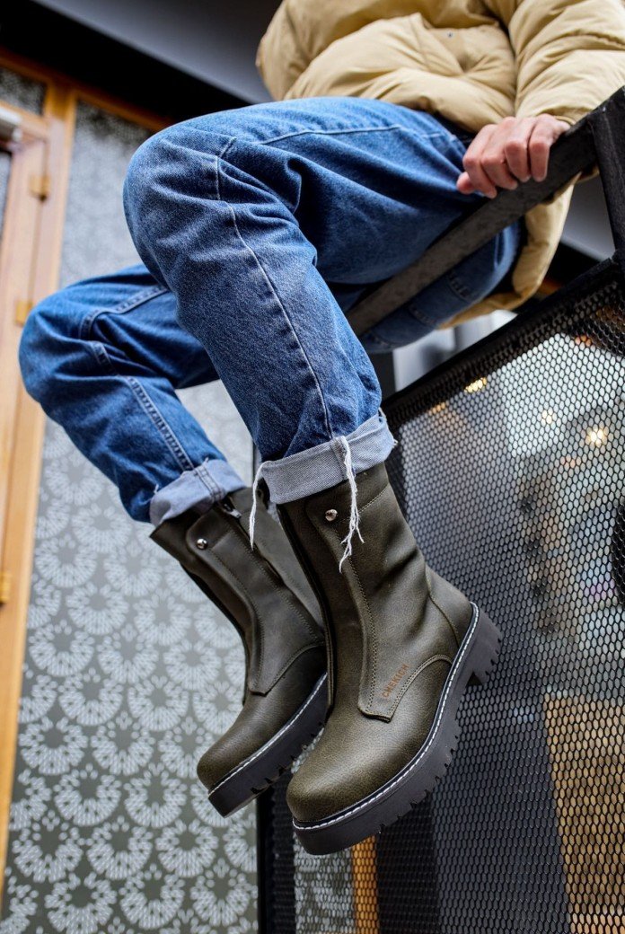 CH027 Quebec Erkek Spor Günlük Fermuarlı Cilt Bot CST - Haki CH027 Quebec Erkek Spor Günlük Fermuarlı Cilt Bot CST - Haki