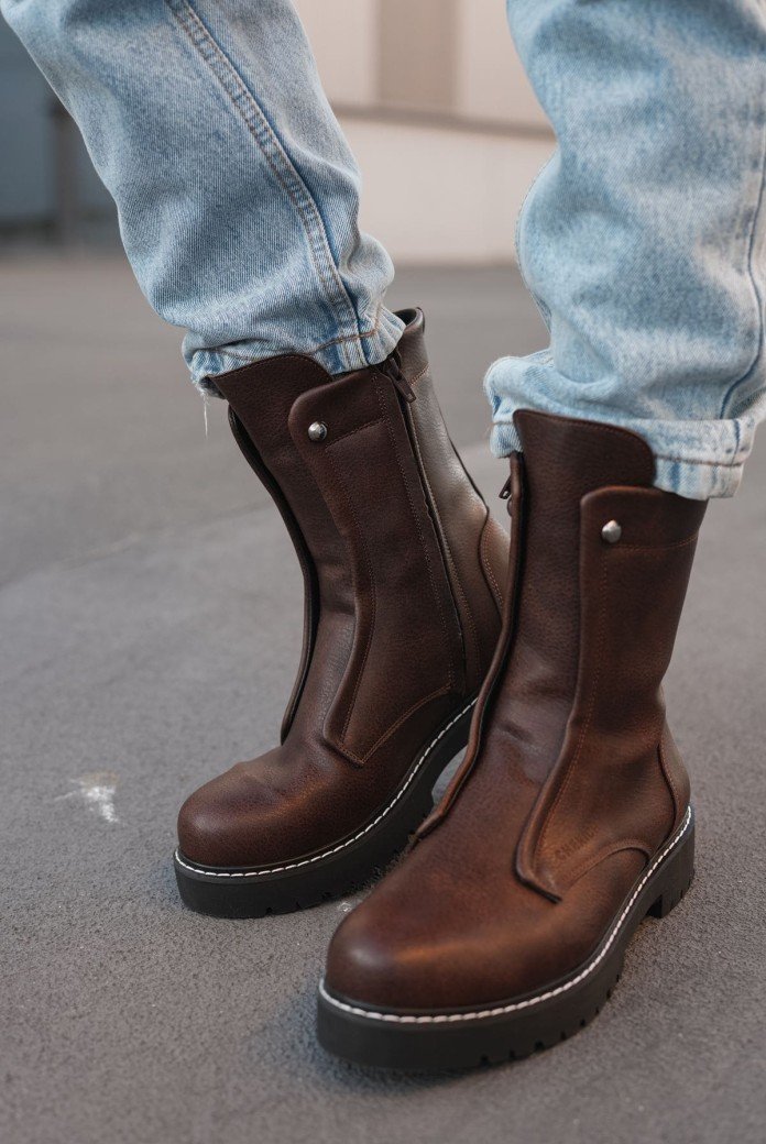 CH027 Quebec Erkek Spor Günlük Fermuarlı Cilt Bot CST - Kahverengi CH027 Quebec Erkek Spor Günlük Fermuarlı Cilt Bot CST - Kahverengi