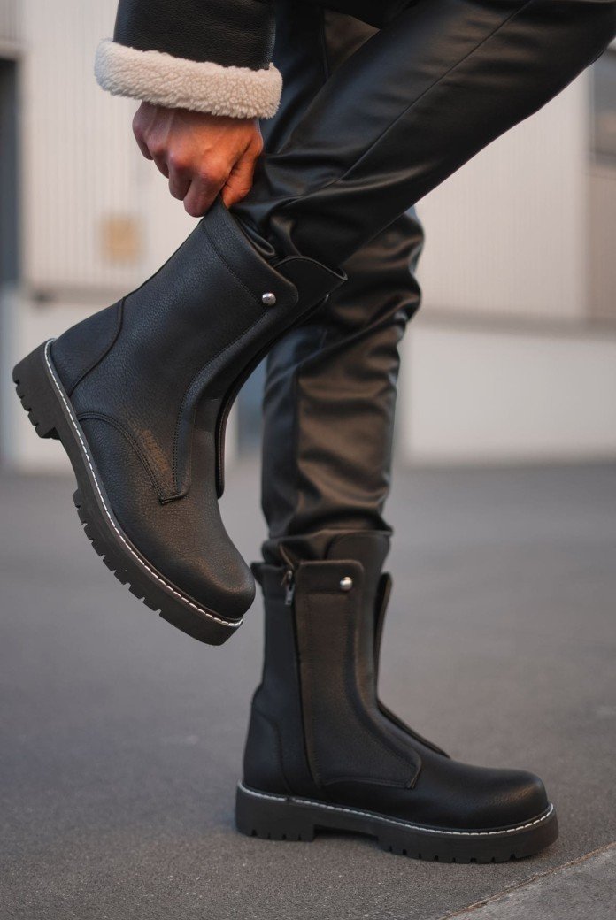 CH027 Quebec Erkek Spor Günlük Fermuarlı Cilt Bot CST - Siyah CH027 Quebec Erkek Spor Günlük Fermuarlı Cilt Bot CST - Siyah