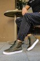 CH029 Vulcanized Erkek Spor Günlük Bağcıklı Cilt Bot CBT - Haki – Chekich Erkek Ayakkabı