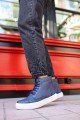 CH029 Vulcanized Erkek Spor Günlük Bağcıklı Cilt Bot CBT - Lacivert – Chekich Erkek Ayakkabı