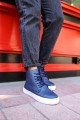 CH029 Vulcanized Erkek Spor Günlük Bağcıklı Cilt Bot CBT - Lacivert – Chekich Erkek Ayakkabı