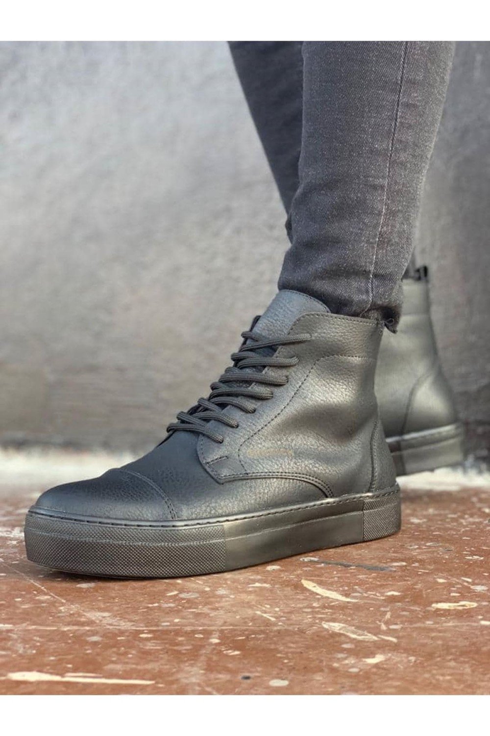 CH029 Vulcanized Erkek Spor Günlük Bağcıklı Cilt Bot CST - Siyah Erkek Ayakkabı CH029 Vulcanized Erkek Spor Günlük Bağcıklı Cilt Bot CST - Siyah – Chekich Erkek Ayakkabı