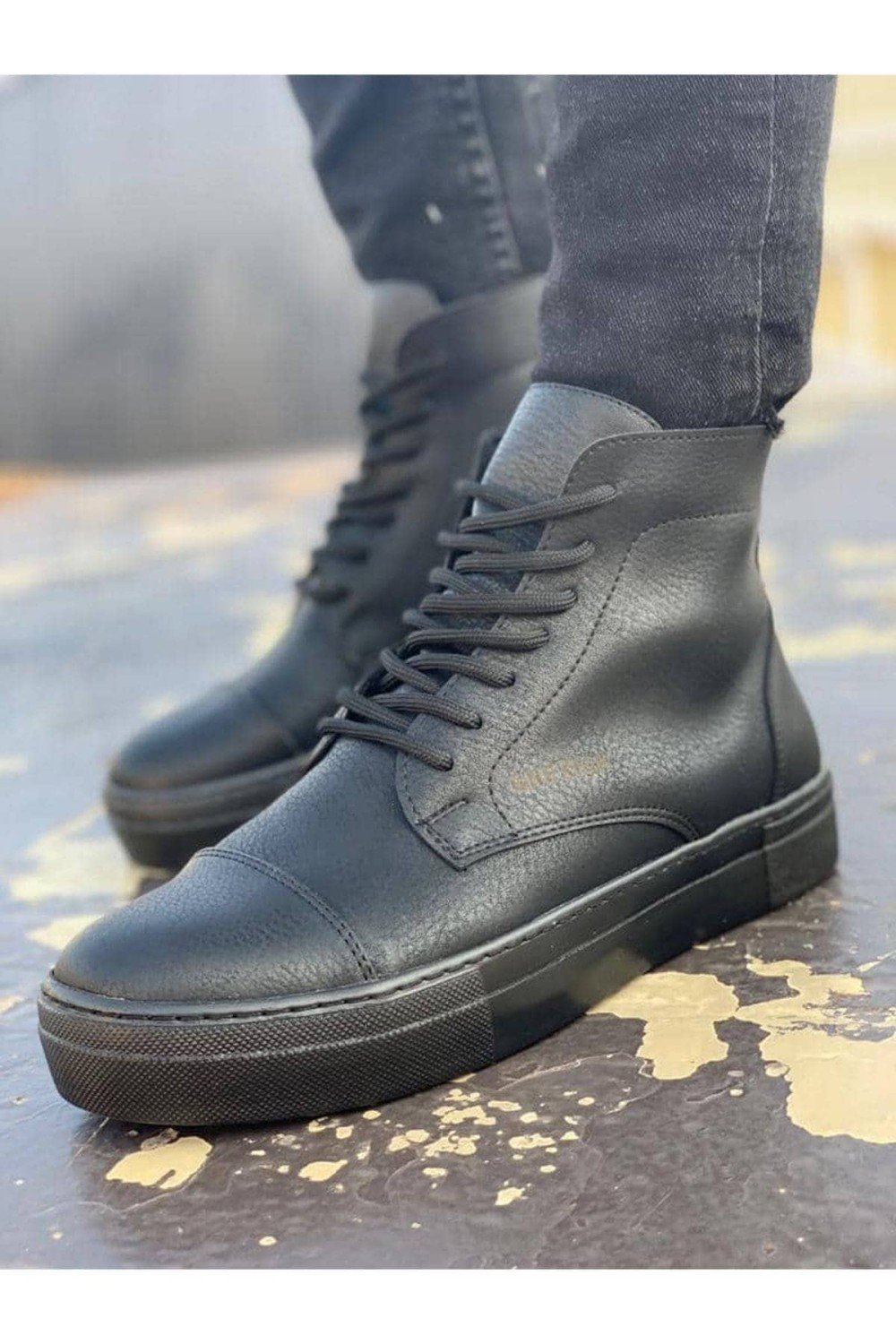 CH029 Vulcanized Erkek Spor Günlük Bağcıklı Cilt Bot CST - Siyah Erkek Ayakkabı CH029 Vulcanized Erkek Spor Günlük Bağcıklı Cilt Bot CST - Siyah – Chekich Erkek Ayakkabı