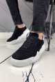 CH037 Francis Erkek Günlük Bağcıklı Süet Spor Sneaker Ayakkabı SBT - Siyah – Chekich Erkek Ayakkabı