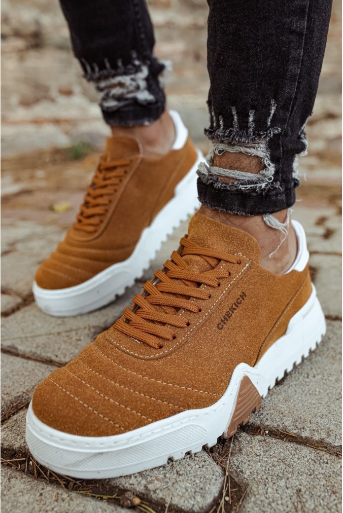 CH037 Francis Erkek Günlük Bağcıklı Süet Spor Sneaker Ayakkabı SBT - Taba