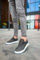 CH040 C - Rey Erkek Günlük Bağcıklı Cilt Spor Sneaker Ayakkabı CBT - Antrasit
