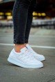 CH040 C - Rey Erkek Günlük Bağcıklı Cilt Spor Sneaker Ayakkabı CBT - Beyaz – Chekich Erkek Ayakkabı