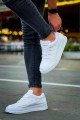CH040 C - Rey Erkek Günlük Bağcıklı Cilt Spor Sneaker Ayakkabı CBT - Beyaz – Chekich Erkek Ayakkabı