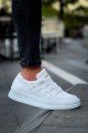 CH040 C - Rey Erkek Günlük Bağcıklı Cilt Spor Sneaker Ayakkabı CBT - Beyaz – Chekich Erkek Ayakkabı