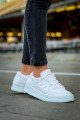 CH040 C - Rey Erkek Günlük Bağcıklı Cilt Spor Sneaker Ayakkabı CBT - Beyaz – Chekich Erkek Ayakkabı